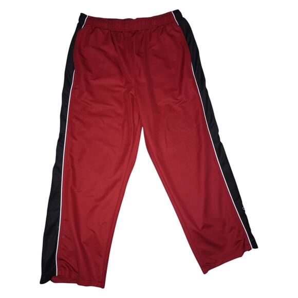 Vintage Reebok Track Pants Red Black Stripe Athletic Joggers XL - Picture 1 of 6